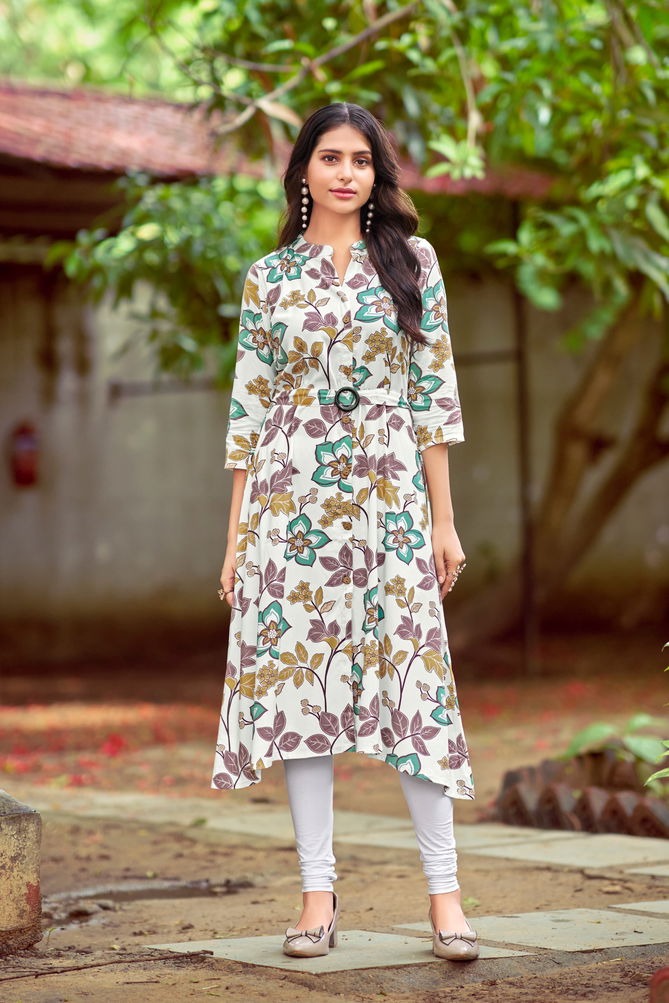 Graccy By Tips Tops Rayon Printed Designer Kurtis Wholesale Price In Surat